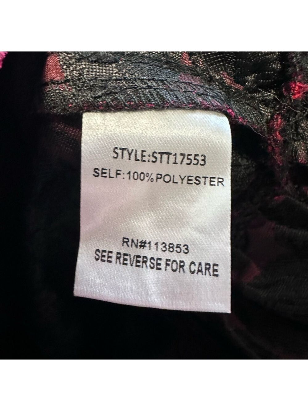 Sugarlips NWT Aelin Jacquard Red Floral Puff Sleeve Blouse W/ Ruffle Hem Size M - Picture 6 of 7